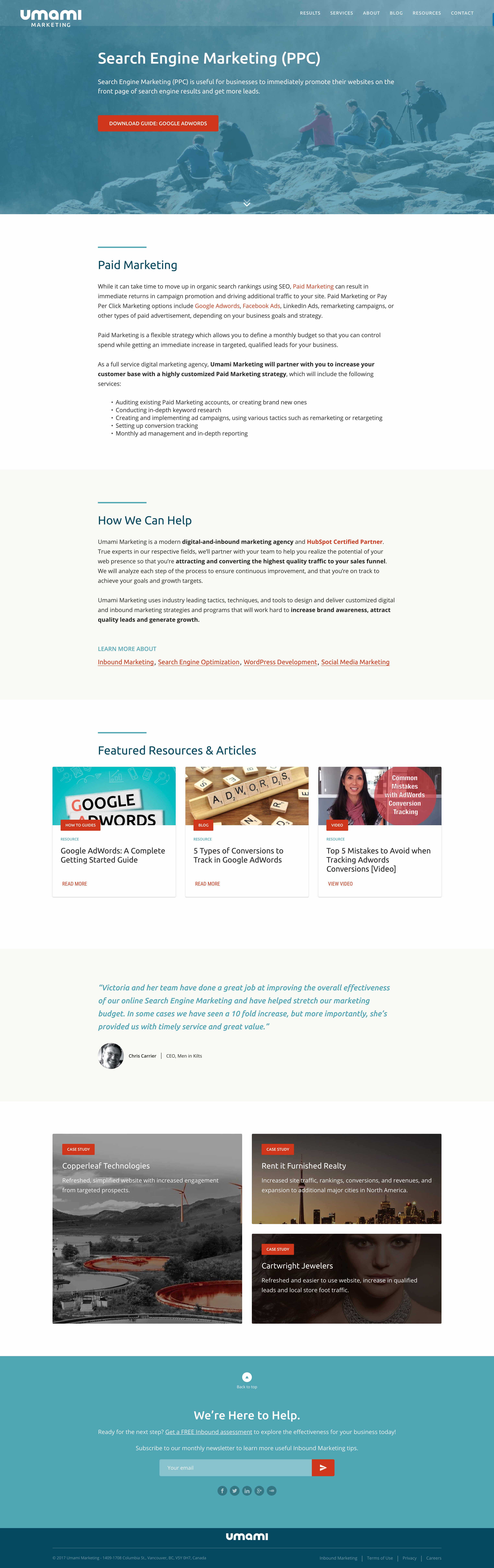 Umami New Paid Marketing Website Page.png